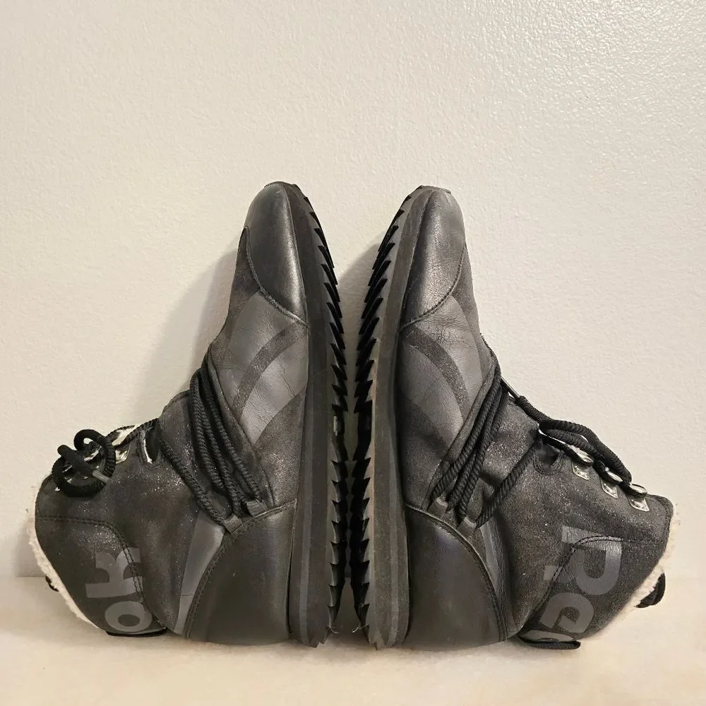 Reebok Frostopia Winter Thinsulate Black Leather Boots 9.5